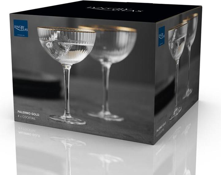 Image du produit Lyngby Verre - Palermo Cocktail glass 31 cl Gold 4 pc (3.15 dl, 4 x, Verres à apéritif)