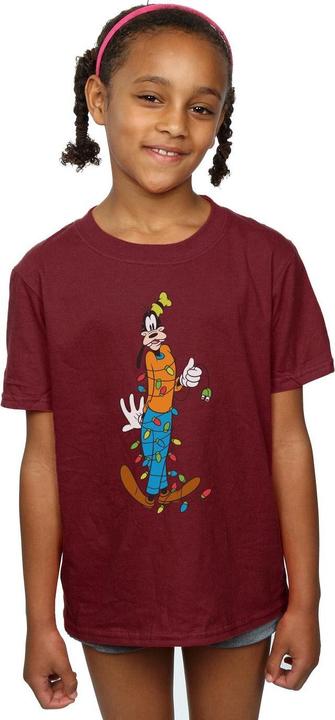Actual product image Disney Girls Goofy Christmas Lights Cotton T-Shirt (128)