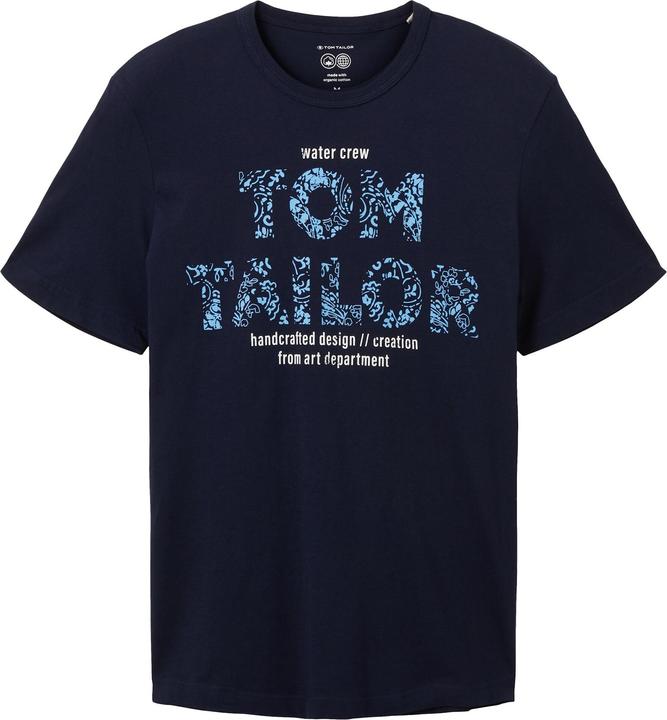 Tom Tailor T-Shirt Kurzarmshirt gepunktet mit Brusttasche (S)