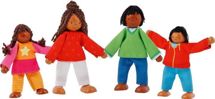 Produktbild Goki Biegepuppen Farbige Familie 4-teilig