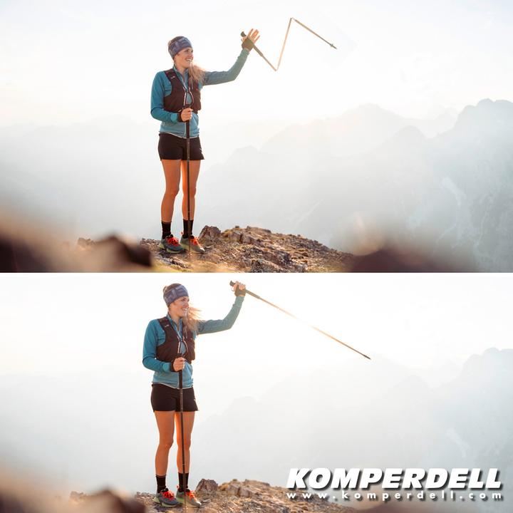 Actual product image Komperdell Carbon FXP.4 Approach Vario Compact poles (125 cm)
