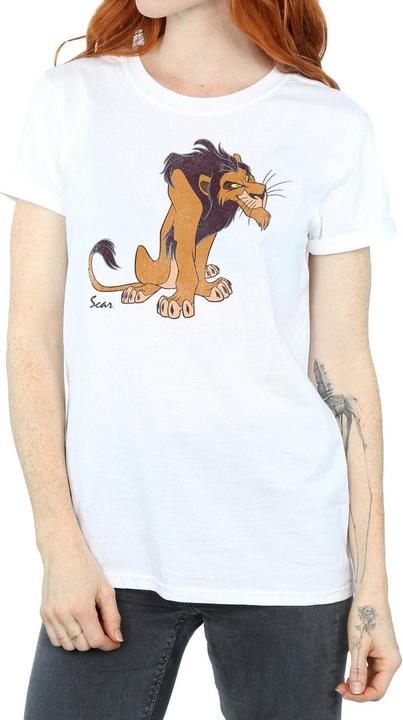 Actual product image The Lion King Womens/Ladies Classic Scar Cotton Boyfriend T-Shirt (M)