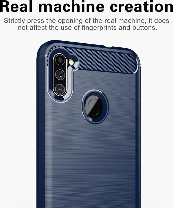 Immagine prodotto Cadorabo TPU Ultra sottile in acciaio inossidabile al carbonio Combi Cover (Samsung Galaxy A11, Samsung Galaxy M11)