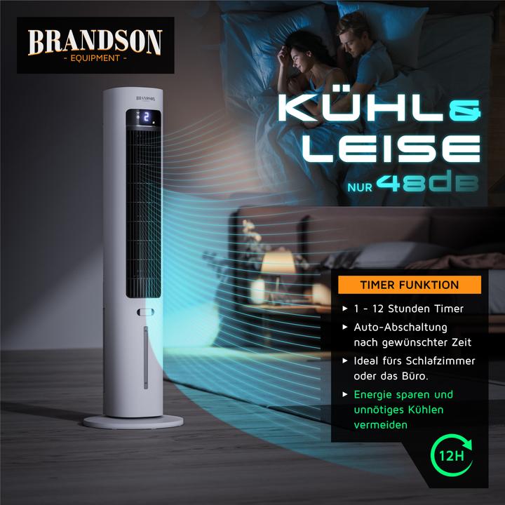 Produktbild Brandson Mobiler Luftkühler, Luftbefeuchter, Verdunstungskühler, 3 Modi, Timer, Lüfter, Klimagerät 55W