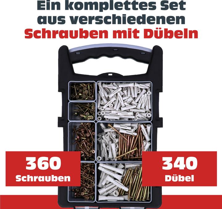 Helpmate Schrauben und Dübel Set (700 Schrauben pro Stück)