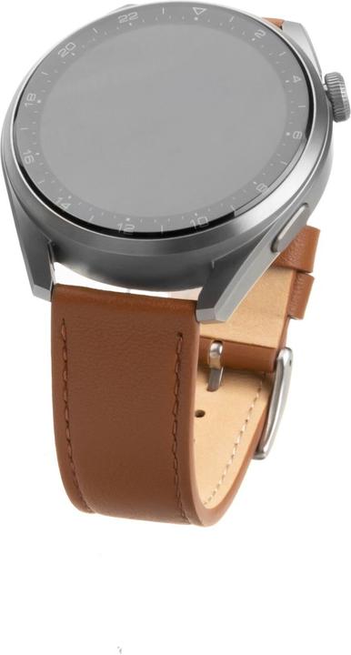 Fixed AEgte laederrem til Smartwatch Universal 22 mm Brun