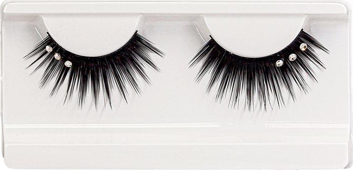 Actual product image Widmann SCHWARZE STRASS WIMPERN mit Klebstoff in Glasflasche - (Kristallstrass)
