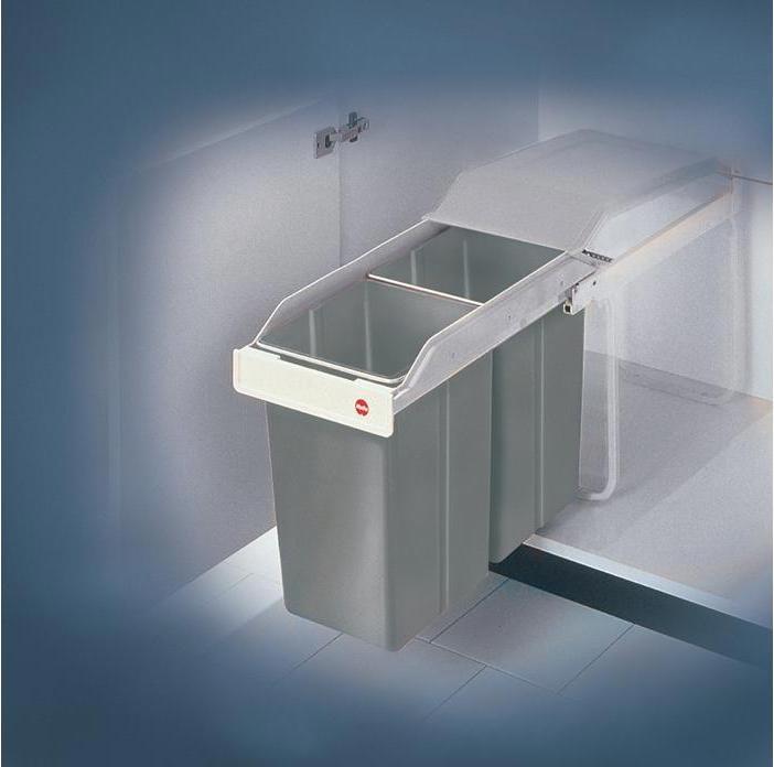 Image du produit Hailo Multi-Box duo L, poubelle encastrable, 2x14 ltr (30 l)