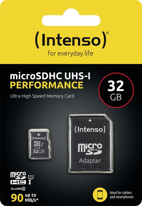 Actual product image Intenso Performance (32 GB, microSDHC, U1, UHS-I)