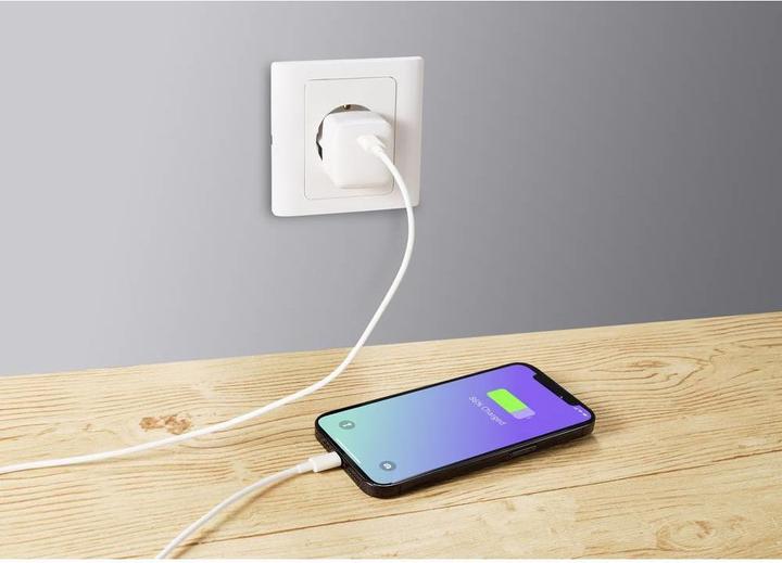 Actual product image Renkforce USB cable USB 2.0 USB-C® plug, Apple Lightning plug 2.00 m white (2 m, USB 2.0)