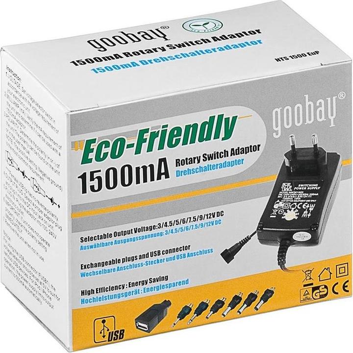 Image du produit Goobay Alimentation électrique universelle 3 V - 12 V 1,5A