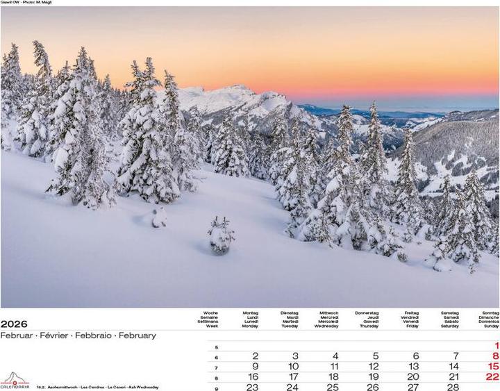Produktbild Swiss Panorama 2026 (40 x 31 cm, Harter Einband, Französisch, Deutsch, Englisch, Italienisch)