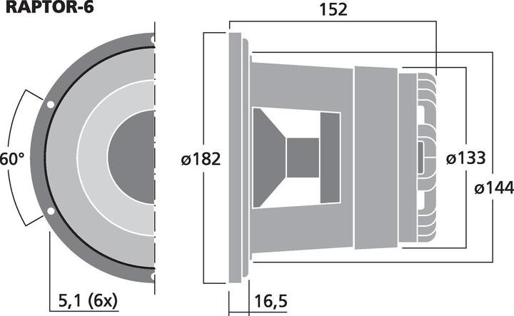 Immagine prodotto Monacor Raptor-6 (200 W, 18 cm)