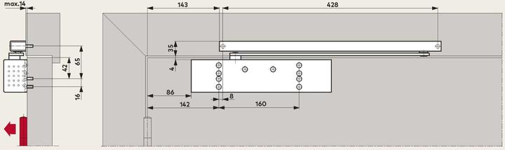 Actual product image Dormakaba TS 92 Basic slide channel door closer (Room door, Indoor)