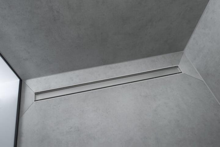 Actual product image hansgrohe RainDrain Match finished set shower channel 800 with height-adjustable frame (brushed stainless (800 mm)