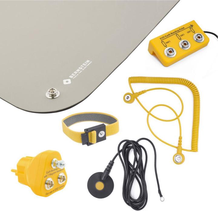Productafbeelding Bernstein ESD Handling Set 6-delig mat grijs (900x610x2) band 2 kabels 2 aardingsstoppen