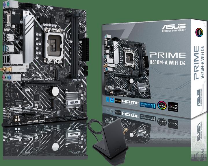 Image du produit ASUS MB PRIME -A WIFI Intel,1700,DDR4,mATX (LGA 1700, Intel H610, mATX)