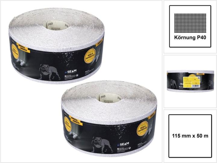 Produktbild Mirka BASECUT Schleifpapier 115 mm x 50 m P40 2x Schleifrolle ( 2x 2251100140N ) Universal Schleifpa (P40)