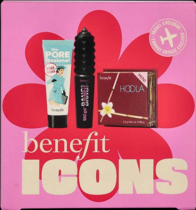 Actual product image BeneFit Cosmetics Benefit Icons 3-Piece Miniature Set 0.25 Oz Primer + 0.14 Oz Badgal (Makeup set)