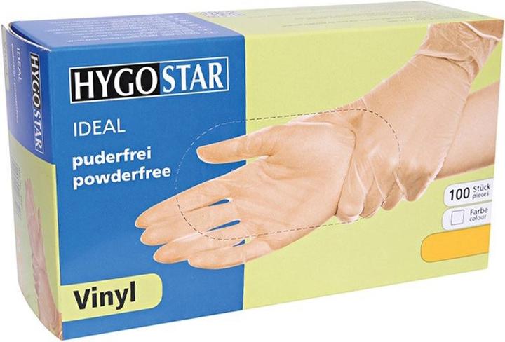 Produktbild Hygostar Vinyl Einweghandschuhe Ideal puderfrei (S)