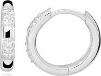 Silver Cat Minimalist silver earrings with cubic zirconia SC511