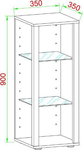 Actual product image VCM Wood Glass Stand Display Case Glasol LW (90 x 70 x 35 cm)