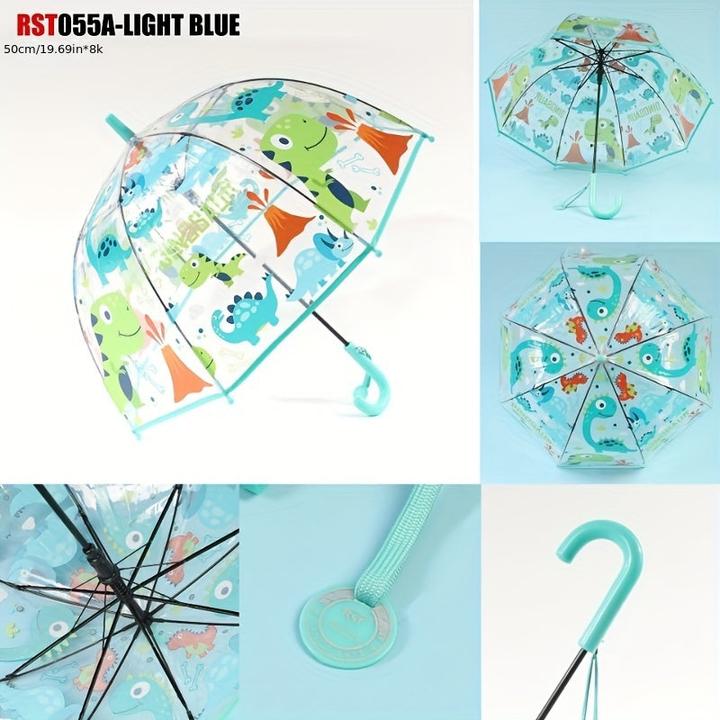 Actual product image Alopini Colourful princess umbrella with pocket edge cute transparent plastic printed unicorn