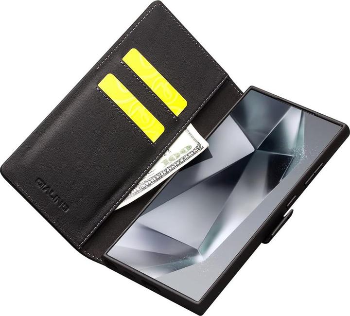 Actual product image QiAlino Flip matt cover with magnetic clasp Matt black (Samsung Galaxy S24 Ultra)