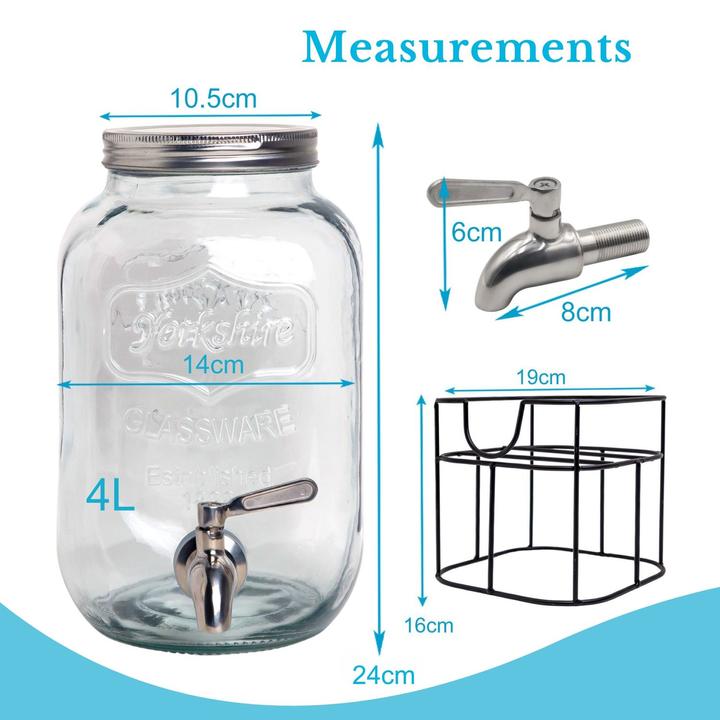 Actual product image Intirilife Glass Beverage Dispenser 4 litres