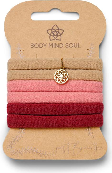 Body Mind Soul Haargummi Yoga beige/rosa 6 Stück (Haargummi)