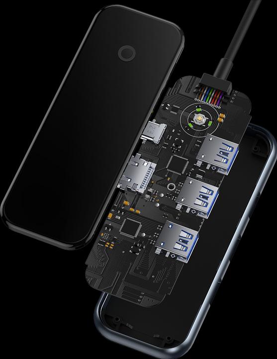 Produktbild Baseus AcmeJoy 5-Port Type-C HUB AdapterType-C to HDMI*1+USB3.0*2+USB2.0*1+Type-C PD&Data *1Dark Gray (USB-C, 5 Ports)