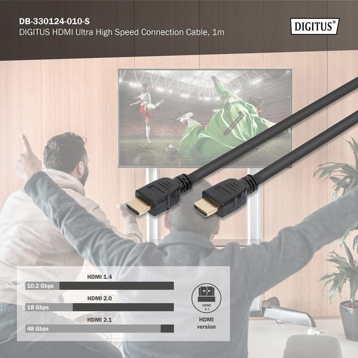 Productafbeelding Digitus HDMI Ultra Hoge Snelheid Verbindingskabel, Type A St/St (1 m, HDMI)
