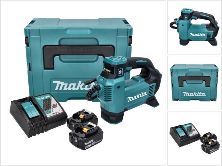Produktbild Makita DMP 181 RGJ Akku Kompressor 18 V 11,1 bar + 2x Akku 6,0 Ah + Ladegerät + Makpac (11.10 Bar)