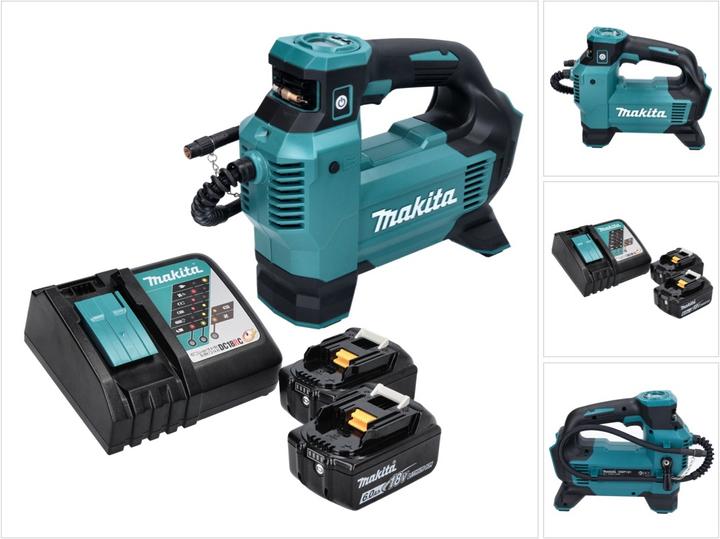 Actual product image Makita DMP 181 RG Battery compressor 18 V 11.1 bar + 2x battery 6.0 Ah + charger (11.10 bar)