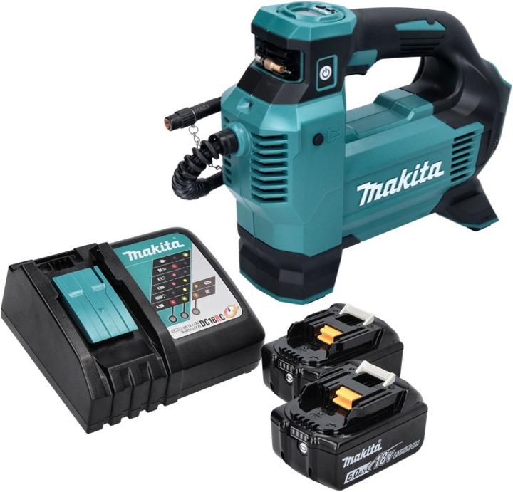 Actual product image Makita DMP 181 RG Battery compressor 18 V 11.1 bar + 2x battery 6.0 Ah + charger (11.10 bar)