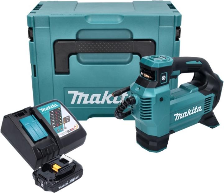 Produktbild Makita DMP 181 RA1J Akku Kompressor 18 V 11,1 bar + 1x Akku 2,0 Ah + Ladegerät + Makpac (11.10 Bar)