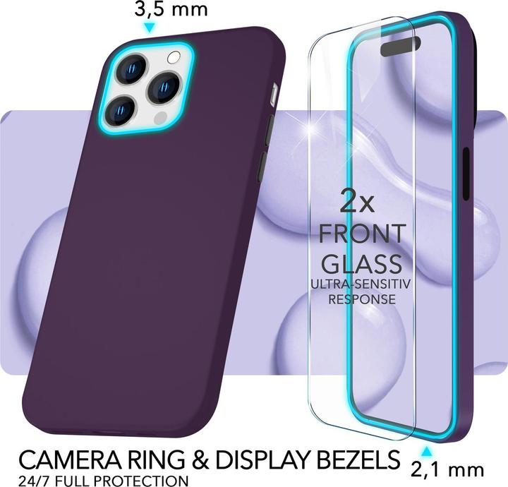 Immagine prodotto Nalia Custodia in silicone liquido con funzione MagSafe e vetro di protezione 2x del display (Apple iPhone 14 Pro)