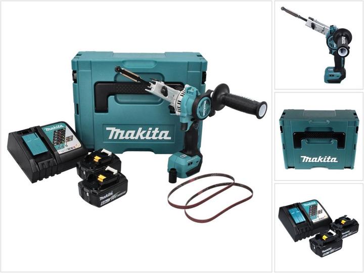 Actual product image Makita DBS 180 RGJ Battery band file 18 V 9 x 533 mm Brushless + 2x battery 6.0 Ah + charger + Makpac (Belt sanders)