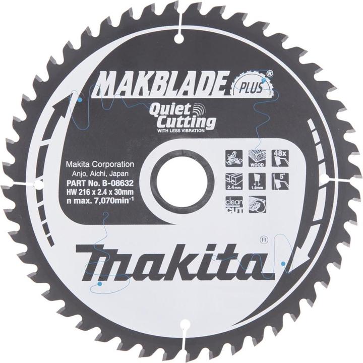 Produktbild Makita Medžio pjovimo diskas 216x2,4x30 Z48 HM