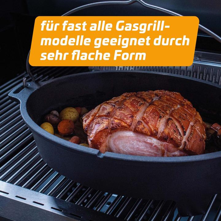 Produktbild Grillfürst Dutch Oven BBQ Edition DO 6,5 flach / oval für Weber Spirit, Weber Genesis, Broil King Si