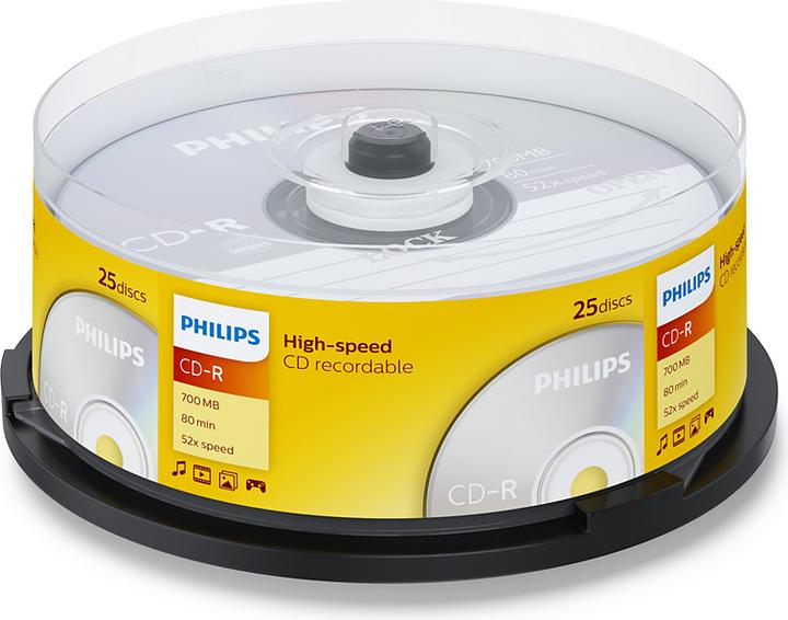Produktbild Philips 1x25 CD-R 80Min 700MB 52x SP (52 x)