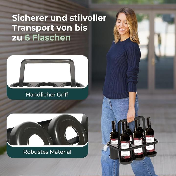 Actual product image Novaliv 4X Flaschenträger für 24 Flaschen - Stabiler Halt - Getränkekorb Kunststoff, Stapelbar, 32x2