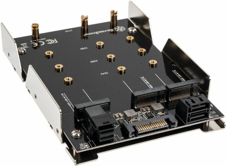 Produktbild Silverstone SDP12 - Laufwerksschachtadapter - 3,5" auf 3 x M.2 (8,9 cm auf 3 x M.2)
