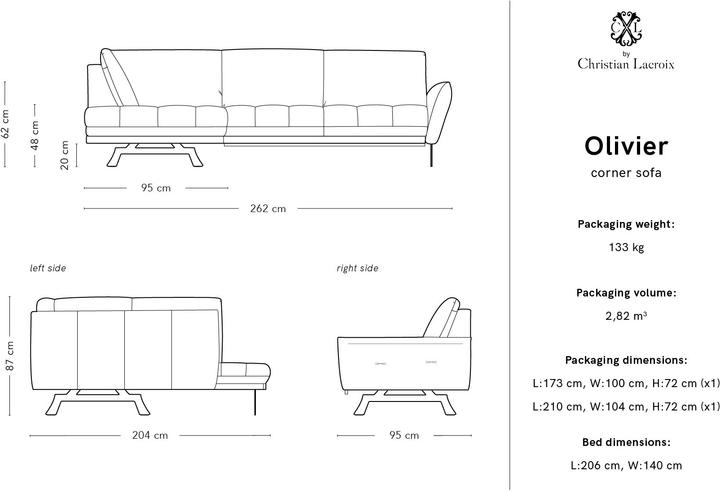 Actual product image CXL by Christian Lacroix Olivier (Corner sofa)