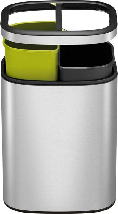 Immagine prodotto EKO Mülltrennsystem OLI-Cube Open Top Bin Edelstahl 2 x 10 L gebürsteter Edelstahl, mit offener Ein (20 l)
