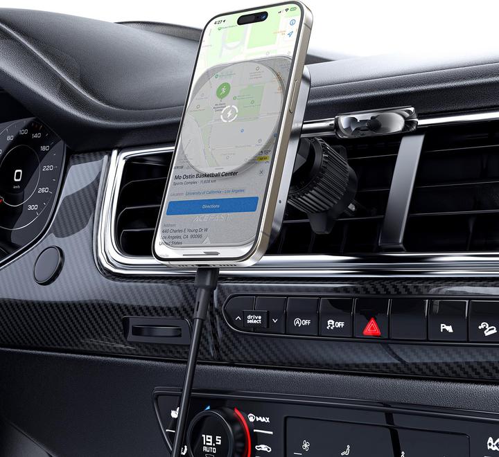 Produktbild Acefast D18 Autohalterung mit MagSafe / Qi-Induktionsladegerät + USB-A USB-C-Kabel - Schwarz