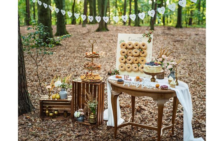 Productafbeelding Partydeco Party Accessoire Houten Zoethouder 37 x 10 cm, Wit