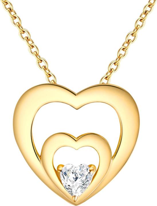 Produktbild Rafaela Donata Damen Herz Sterling Silber Zirkonia Gelbgold 40,0 cm Basiskette + 5,0 cm Verlängerung - 33760 (Sterling Silber, 40 - 45 cm)