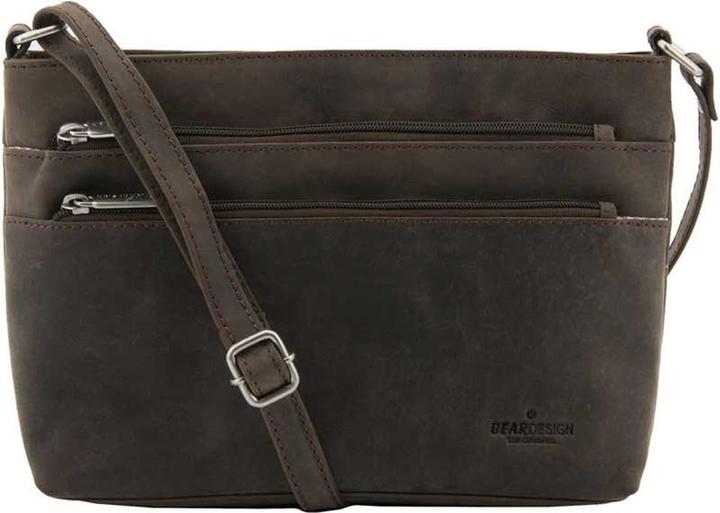 Actual product image Bear Rock Bear Design Ilona Leather Shoulder Bag - Brown