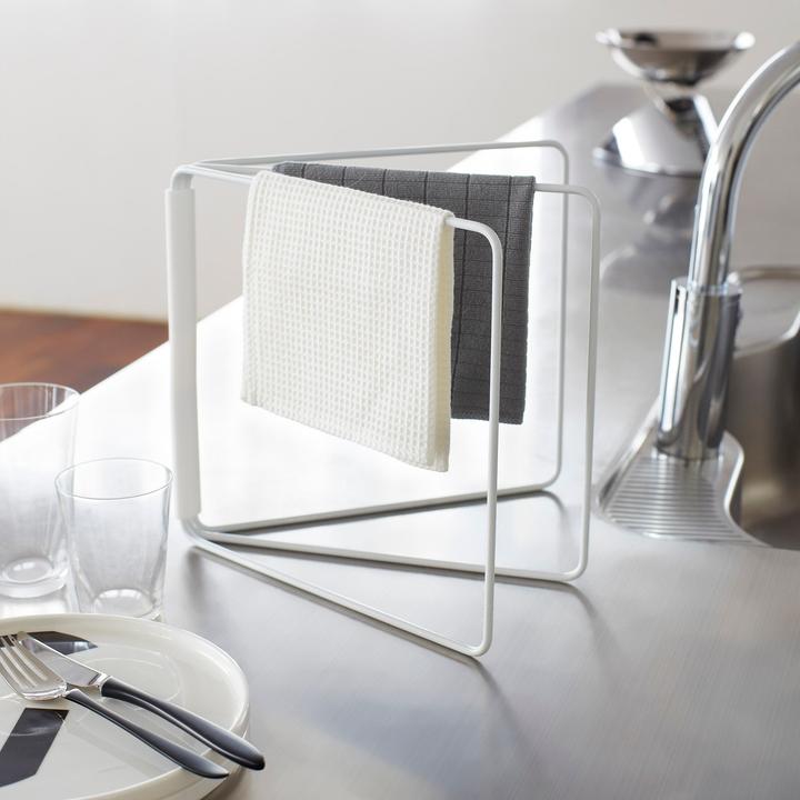 Actual product image Yamazaki Foldable tea towel holder TOWER